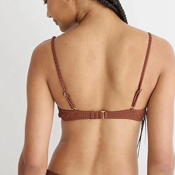 J.Crew Brown Wide-rib french bikini top Size 38D - Picture 4 of 4